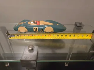 Coche hojalata Biller Toy N°11 antiguo a cuerda