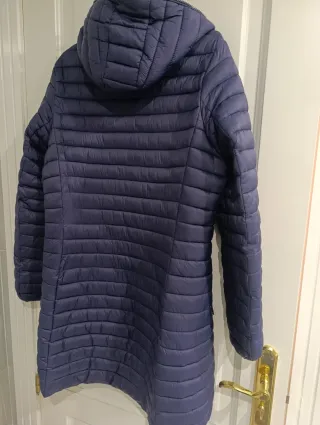 Parka azul mujer con capucha