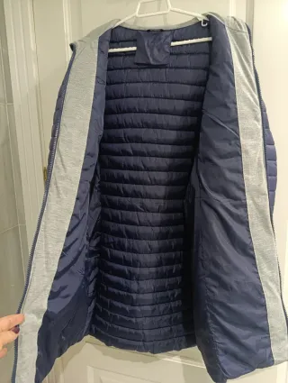 Parka azul mujer con capucha