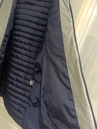 Parka azul mujer con capucha