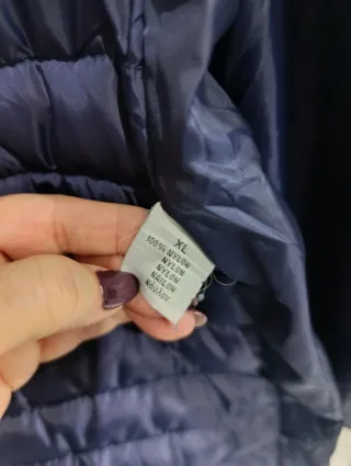 Parka azul mujer con capucha