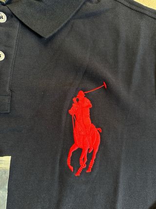 Polo Ralph Lauren Manga Larga Azul Rojo Talla M