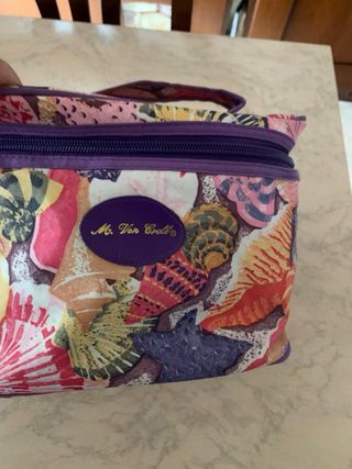 Beautycase vintage con motivo marino M. Van Crollo