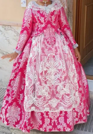 Traje de Fallera Niña Rosa Talla 10 años