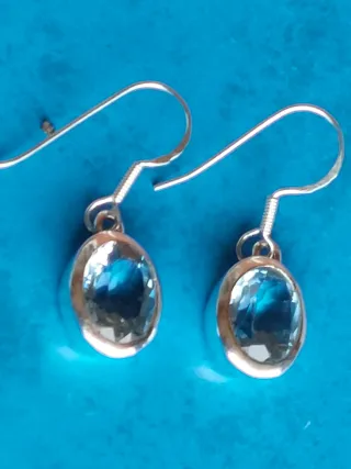 Pendientes Plata 925 con Piedra Azul