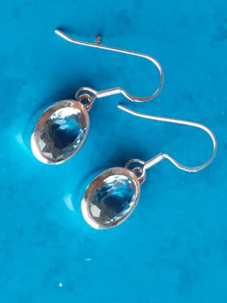 Pendientes Plata 925 con Piedra Azul