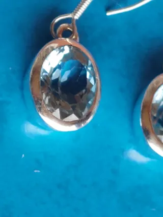 Pendientes Plata 925 con Piedra Azul