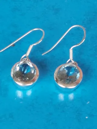 Pendientes Plata 925 con Piedra Azul