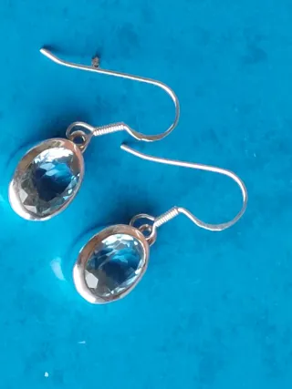 Pendientes Plata 925 con Piedra Azul