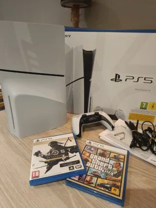 Ps5 Slim Disco + Ghost of Tsushima y GTA V