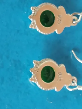 Pendientes Plata 925 con Piedra Verde
