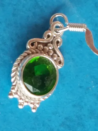 Pendientes Plata 925 con Piedra Verde