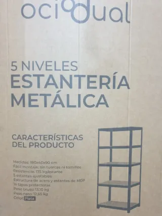 Estantería de 4 niveles – Perfecta para almacenar