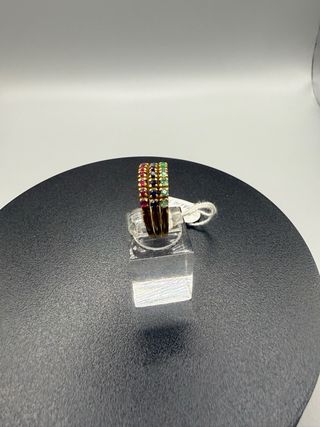 Anillo Oro 18k Rubíes, Esmeraldas y Zafiros