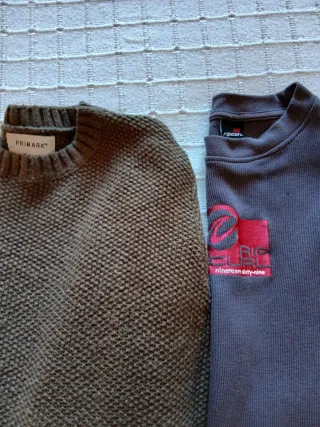 Jersey hombre marrón y gris