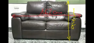 Conjunto de sofás de cuero marrón oscuro/chocolate