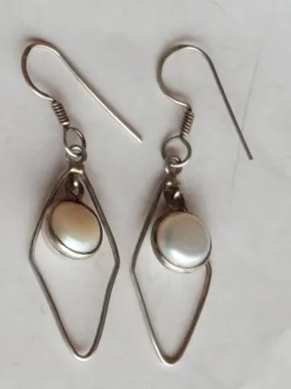 Pendientes Plata 925 con Perla
