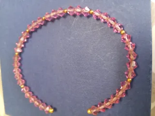 Braccialetto Swarovski oro 750 e cristalli rosa