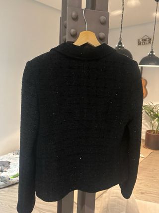 Chaqueta Gerard Darel Negra Tweed Talla 42