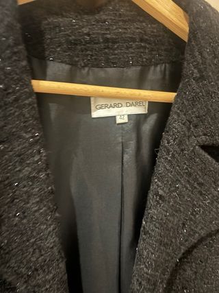 Chaqueta Gerard Darel Negra Tweed Talla 42