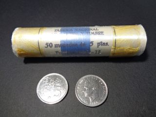 CARTUCHO 50 MONEDAS DE 5 PTAS. 1980 * 80