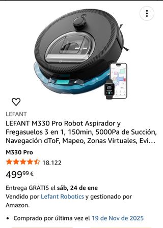 Lefant M330 Pro Robot Aspirador y Fregasuelos