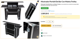 Mostrador Barra Bar Portátil Trolley Maleta