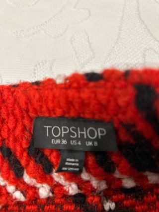 Falda Topshop Lana Tartán Talla 36