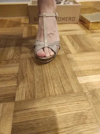 Sandalias Sergio Romero T39 taupe/Plata