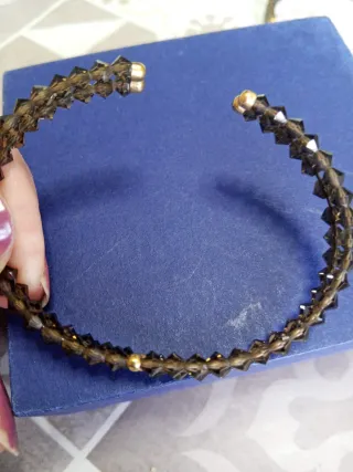 Bracciale Swarovski oro 750 e cristalli grigi