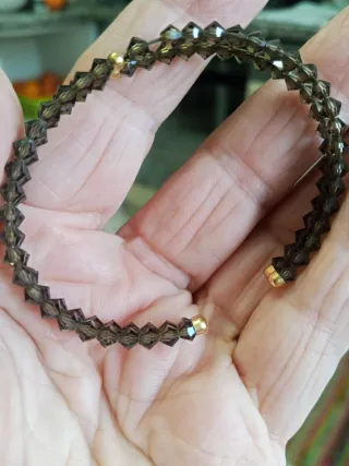 Bracciale Swarovski oro 750 e cristalli grigi