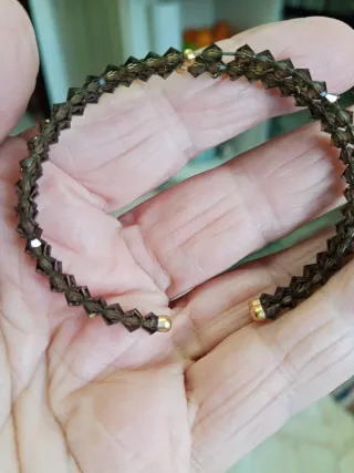 Bracciale Swarovski oro 750 e cristalli grigi