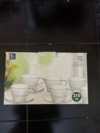 Conjunto 12 Xícaras de Chá e Pires Kimglass