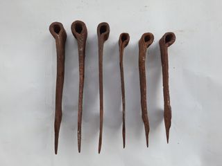 6 bisagras antiguas de forja entre 14,5 y 17 cm