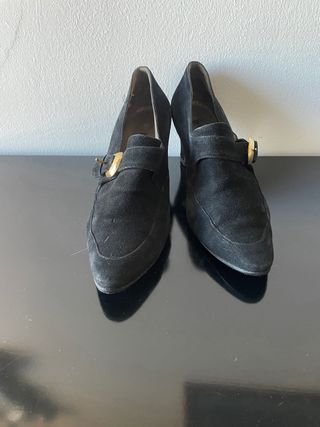 Mocassini vintage camoscio neri Made in Italy