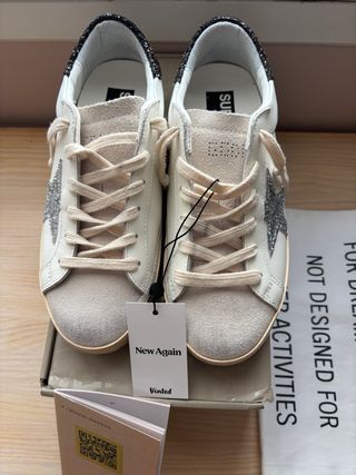 Golden Goose Superstar estrella plateada