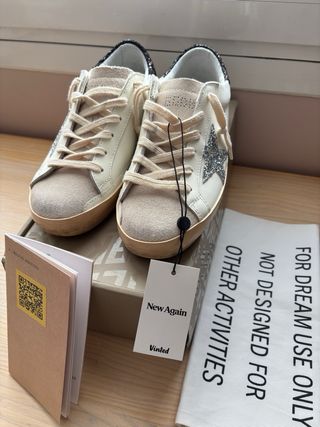 Golden Goose Superstar estrella plateada