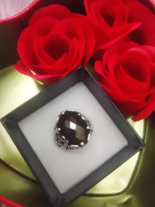 Anillo Plata y Onix  Grande