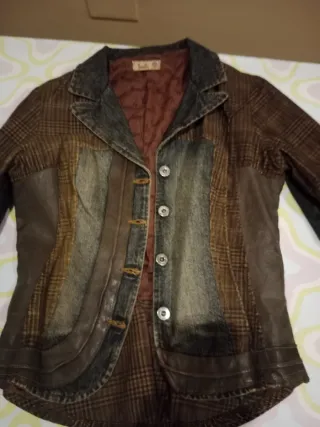 Chaqueta mujer marrón y multicolor