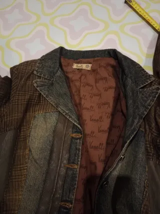 Chaqueta mujer marrón y multicolor