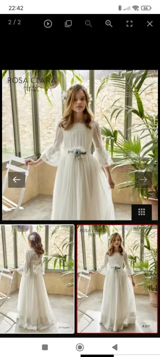 Vestido Comunión Niña Talla 12 Rosa clara