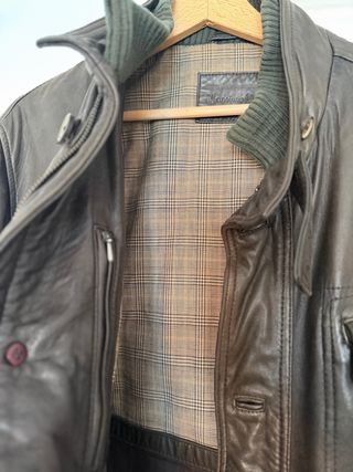 Chaqueta Piel Massimo Dutti Marrón Talla L