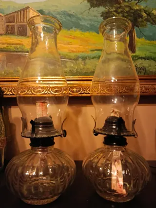 2 Lámparas de Alcohol/Aceite de Vidrio