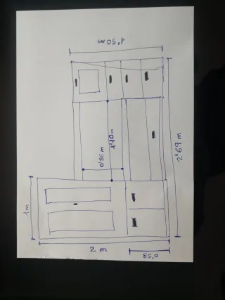 Mueble salón de madera maciza