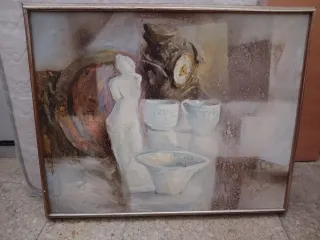 3 Cuadros Bodegón Botellas Vidrio y Madera