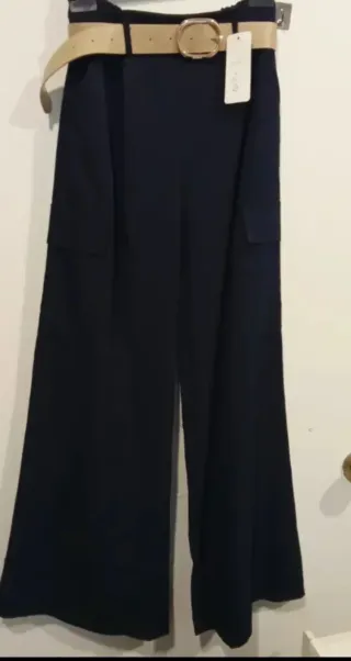 Pantalones anchos mujer negros
