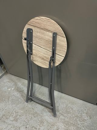 Silla/taburete plegable madera y metal (2UD)