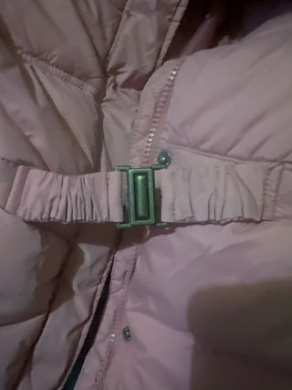 Chaqueta rosa con capucha y pelo, talla 10 años