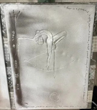 Dipinto Olio su Tela Donna Grigio Argento