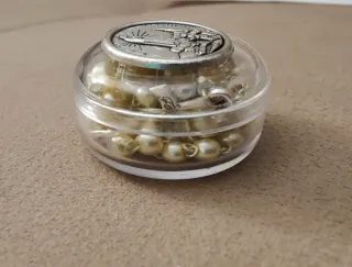 Rosario de Fátima Beige y Plateado